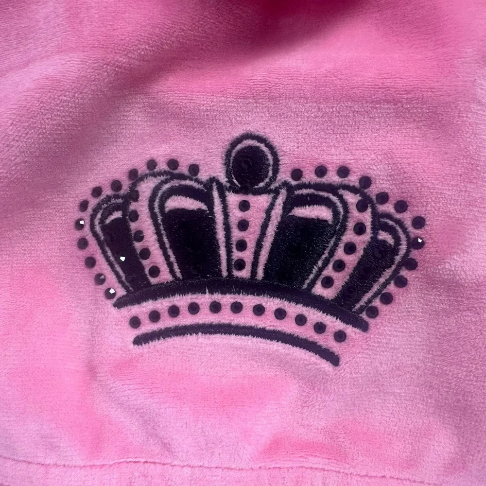Juicy Couture Velour Dog Tracksuit Pink Rhinestone Hoodie Medium Dog